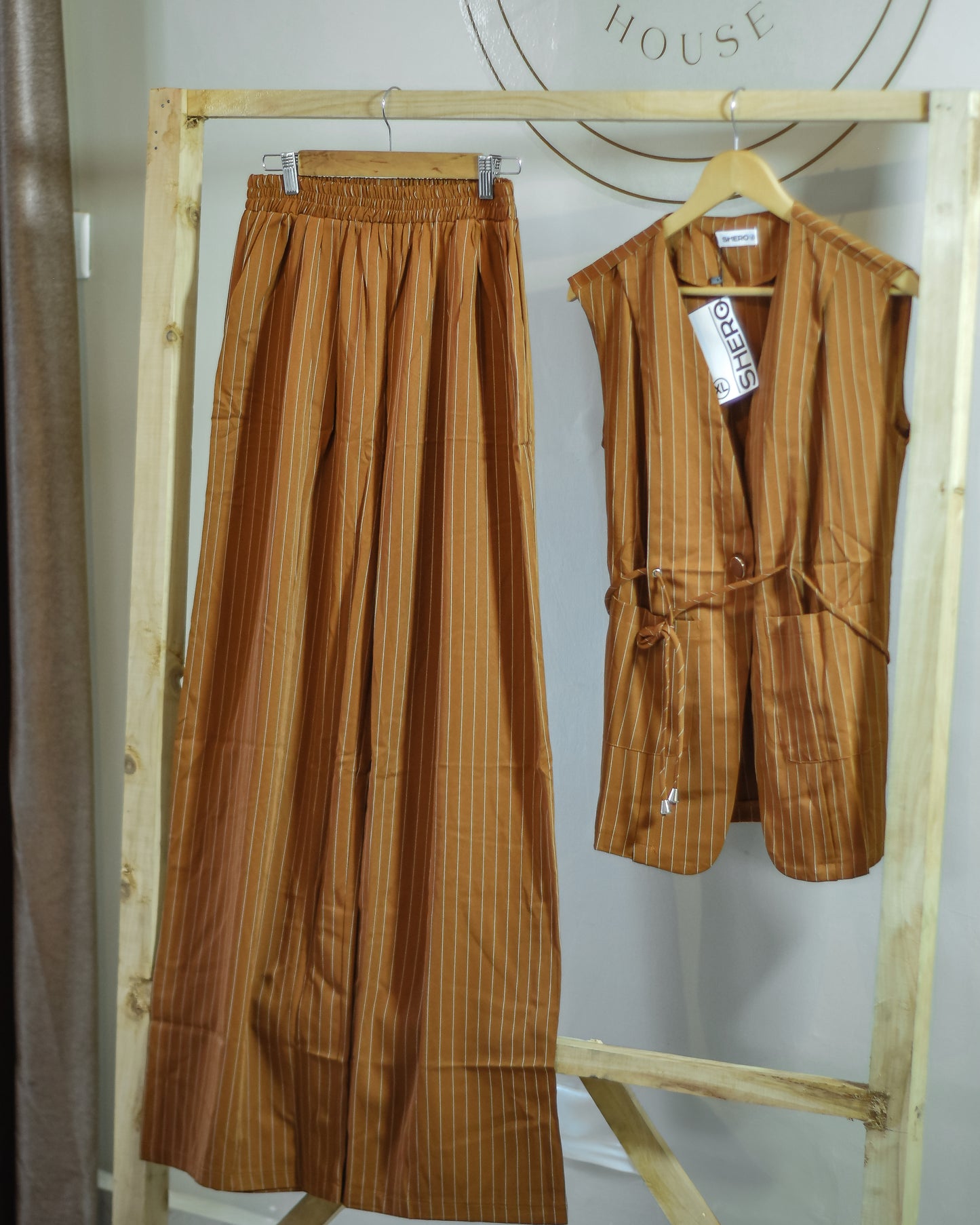 Pin stripe Vest suit set