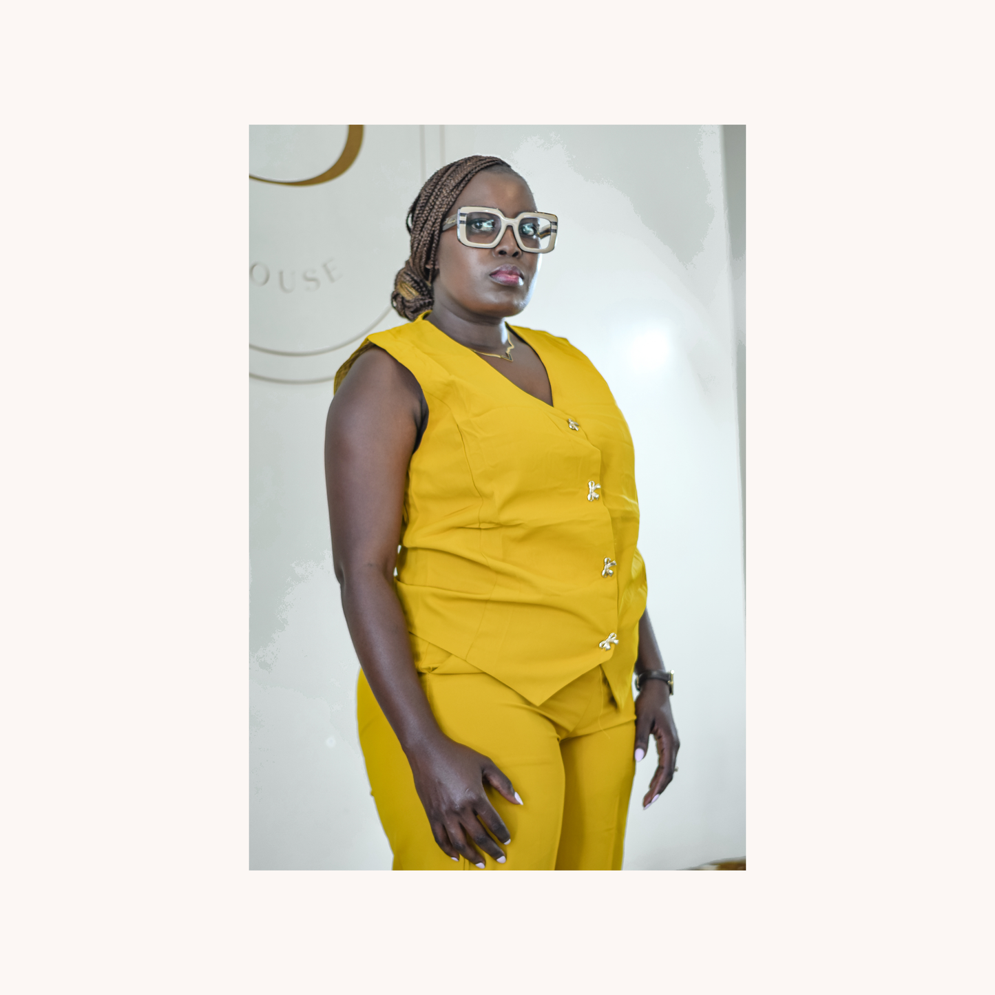 Two-piece pant and waistcoat suit set